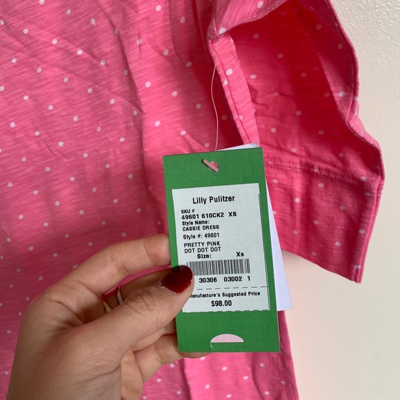 Lilly Pulitzer pink/white Cassie Dress NWT - Picture 3 of 5